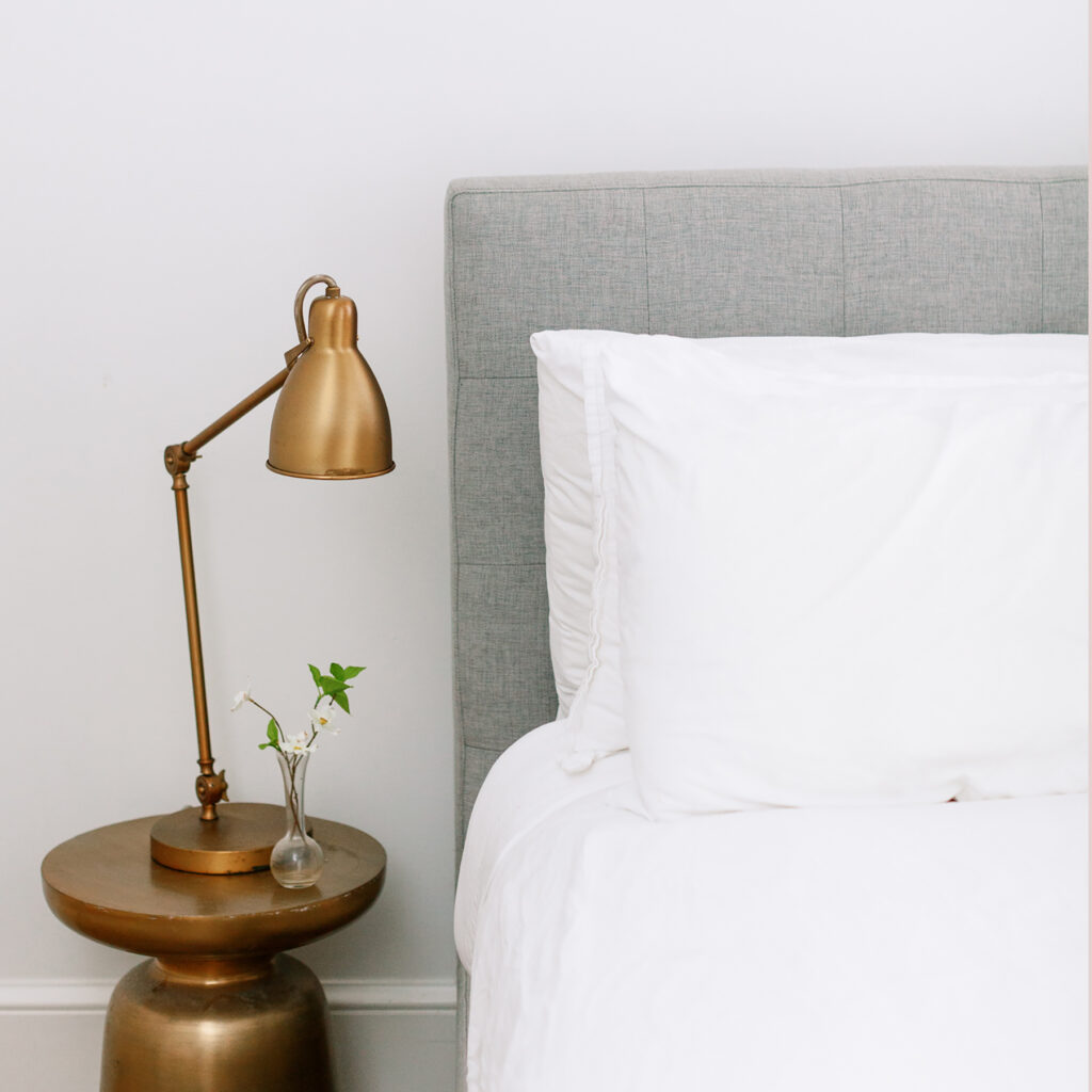 an image of a bed in a blog post about mom fatigue