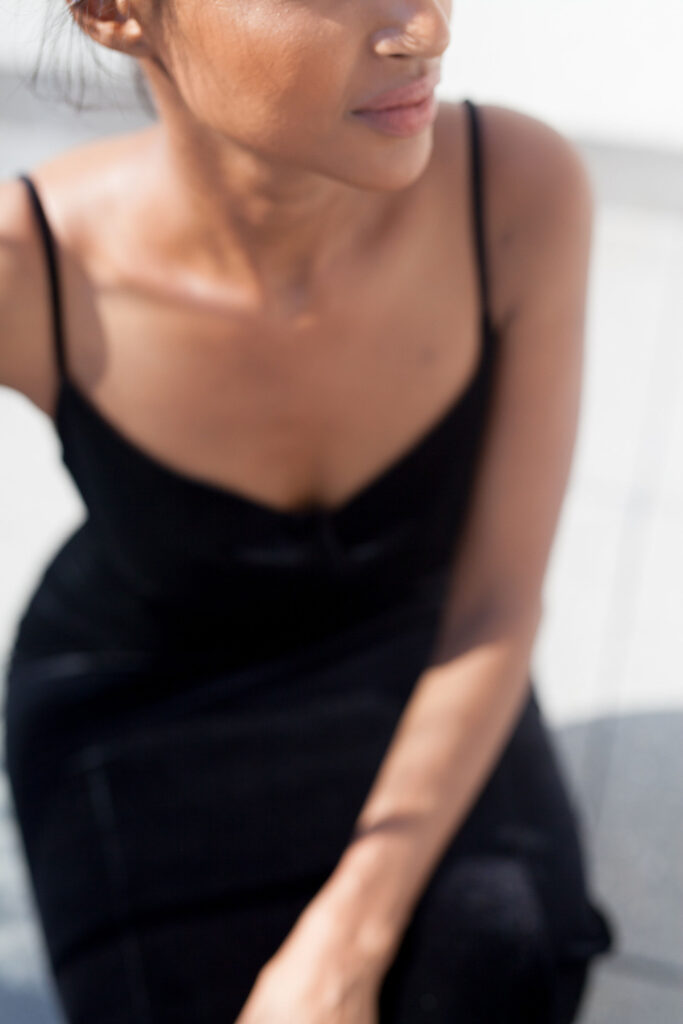 image of a black woman on a blog about feeling irritable and overstimulated as a mom